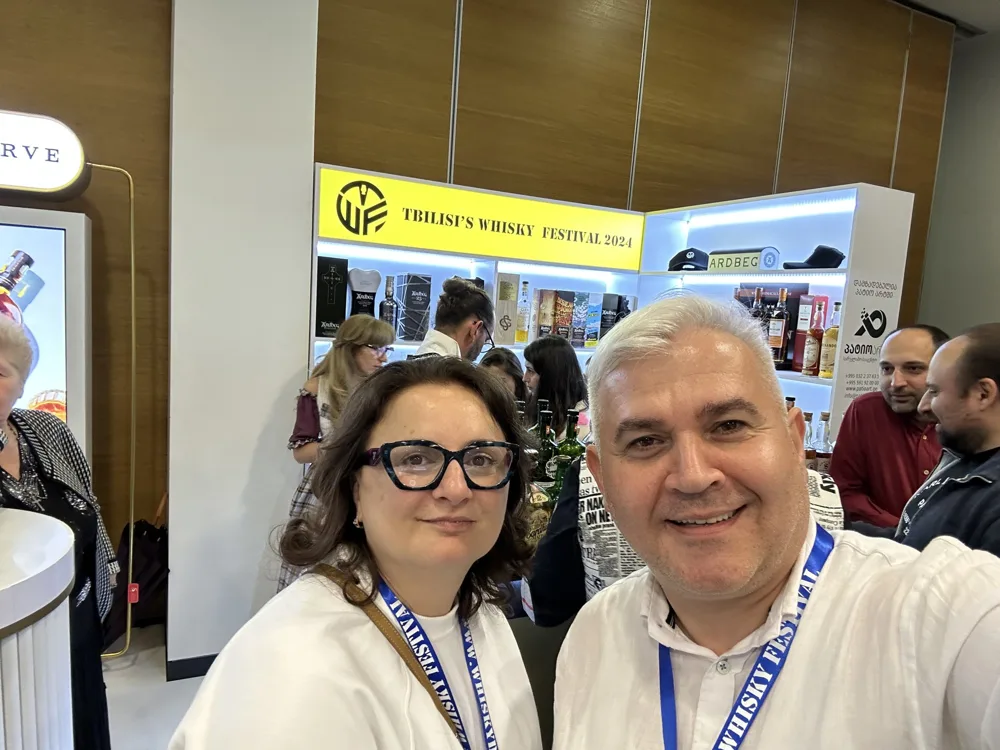 Vasil and Sophie at Tbilisi's Whisky Festival
